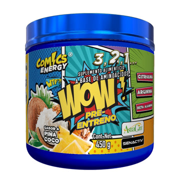 Wow pre-etreno, 450g, con ingredientes patentados Astragin®️ Senativ -  Comics Energy