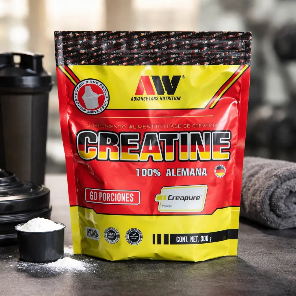 Creatina Creapure Bag 300g, Alta Pureza Sin Sabor 100% Alemana Advance Labs Nutrition